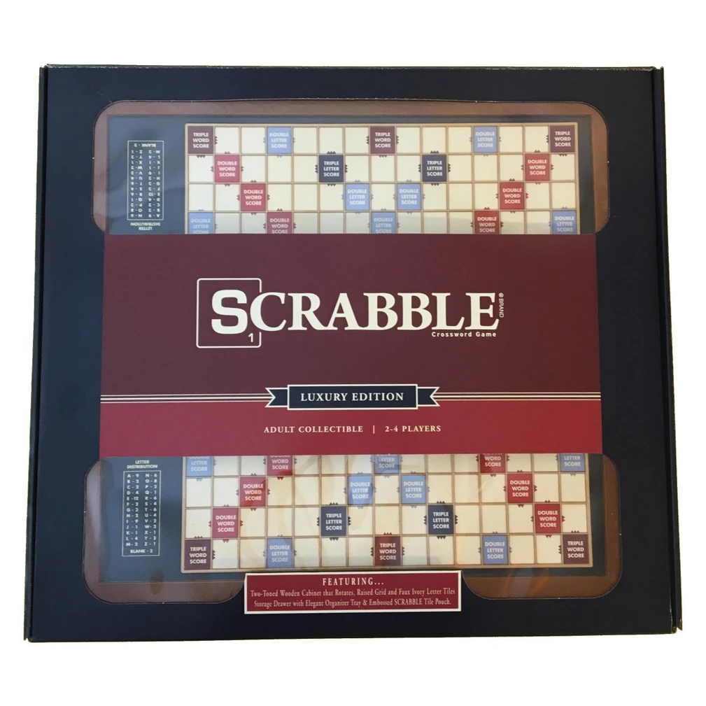 SCRABBLE LUXURY TROPHY EDITION W/ ROTATING BOARD 1 SCRABBLE LUXURY TROPHY EDITION W/ ROTATING BOARD