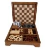 Walnut 7-Games-in-1 Combination Game Set – Includes Chess, Checkers, Backgammon, Dominoes, Cribbage, Poker Dice And Cards -Games And Stuff Online 283112 combination set box open all pieces with lid 2500