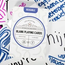 REUSABLE BLANK PLAYING CARDS -Games And Stuff Online 73f708e7aca094c98476589a5d73b9f4fb71df2df11a5deacc169207075afab4