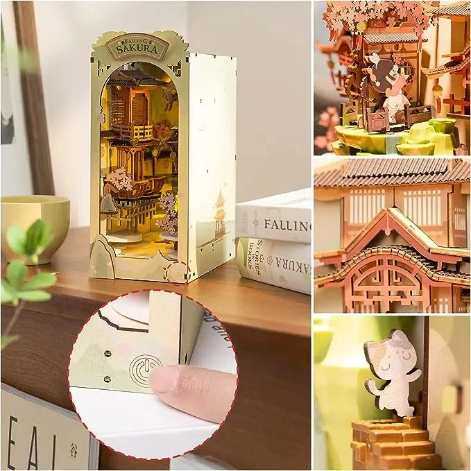 FALLING SAKURA 3-D WOODEN MINIATURE BOOK NOOK KIT 2 FALLING SAKURA 3-D WOODEN MINIATURE BOOK NOOK KIT - Image 2