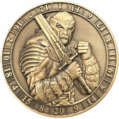 GOLIATH DICE COIN - D20 MALE HUMAN FIGHTER