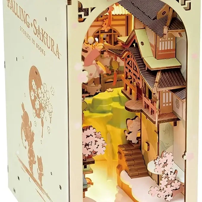 FALLING SAKURA 3-D WOODEN MINIATURE BOOK NOOK KIT 3 FALLING SAKURA 3-D WOODEN MINIATURE BOOK NOOK KIT - Image 3
